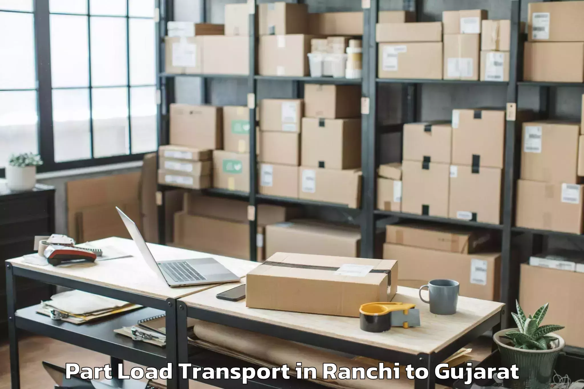 Top Ranchi to Mangrol Part Load Transport Available